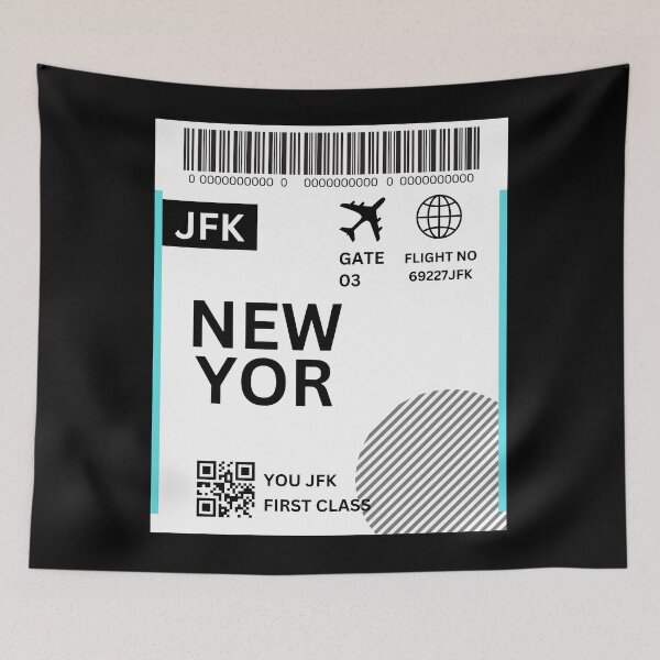 Item preview, NewYork Flight Ticket Boarding Pass Travel designed and sold by justbejoker.