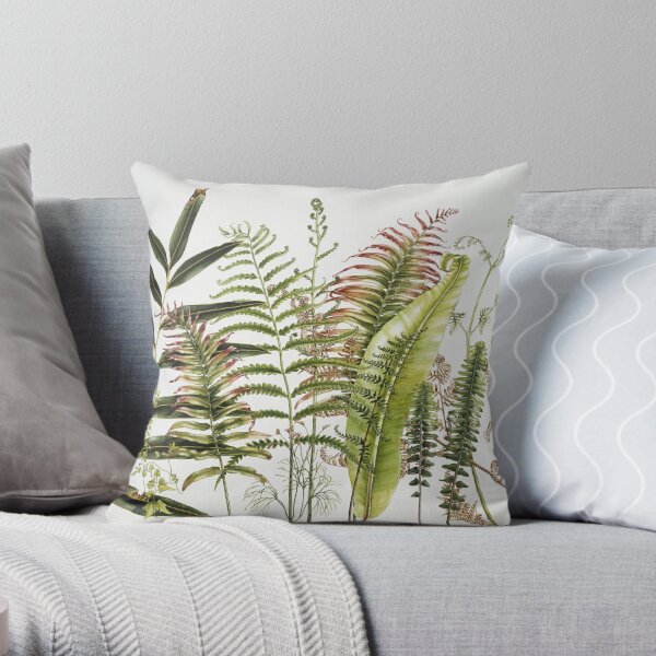 green botanical cushions