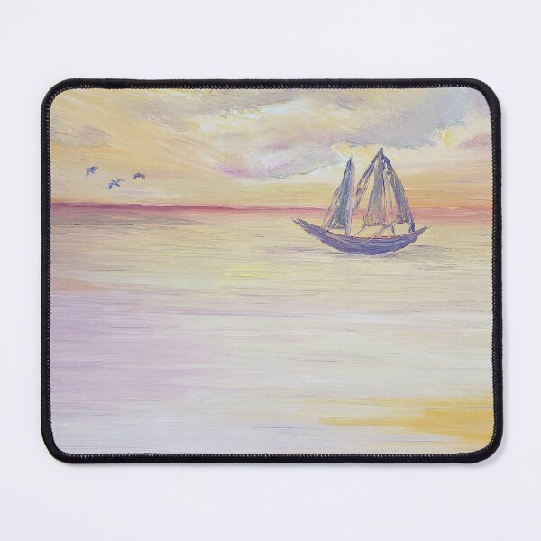 Item preview, Boat sailing on the ocean oil painting designed and sold by Tabitha Kremesec.