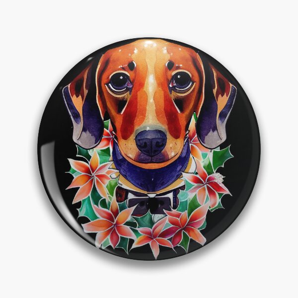 Item preview, Hipster Dachshund Dog Christmas Wreath designed and sold by netdota.