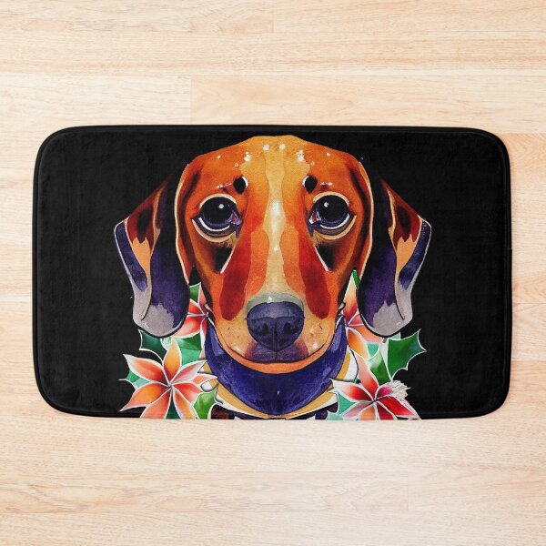 Item preview, Hipster Dachshund Dog Christmas Wreath designed and sold by netdota.