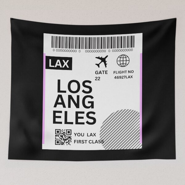 Item preview, Los Angeles Flight Ticket Boarding Pass Travel designed and sold by justbejoker.