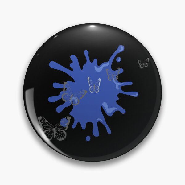 Item preview, Metallic Silver Flying Butterflies Over Blue Paint Splash. Abstract Design, Funky Image, Minimalist Art. designed and sold by Jason123za.