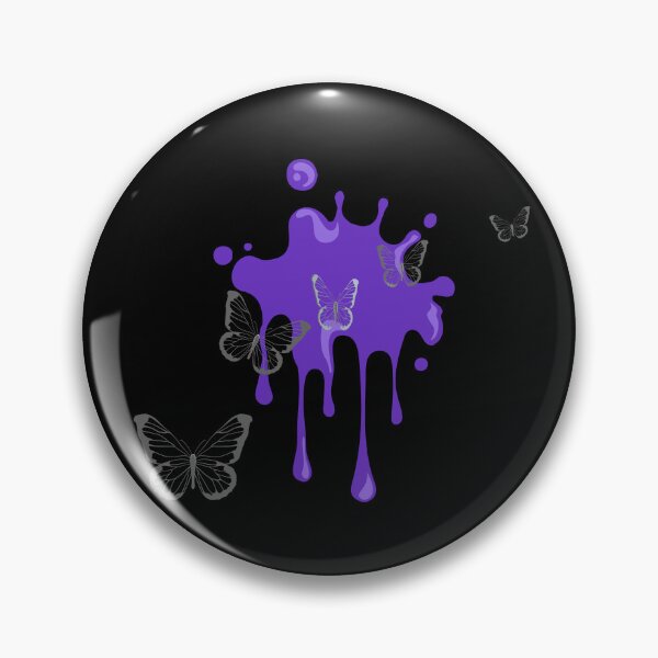Item preview, Metallic Silver Flying Butterflies Over Purple Paint Splash. Abstract Design, Funky Image, Minimalist Art. designed and sold by Jason123za.