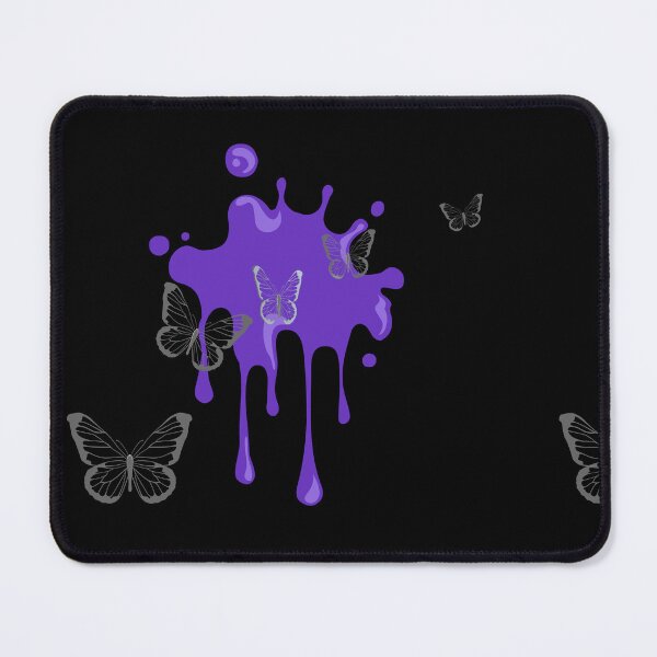 Item preview, Metallic Silver Flying Butterflies Over Purple Paint Splash. Abstract Design, Funky Image, Minimalist Art. designed and sold by Jason123za.