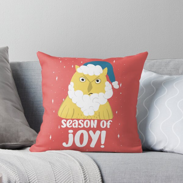 Season of Joy (Grumpy Santa) -  Owls Greetings collection - RYB Throw Pillow