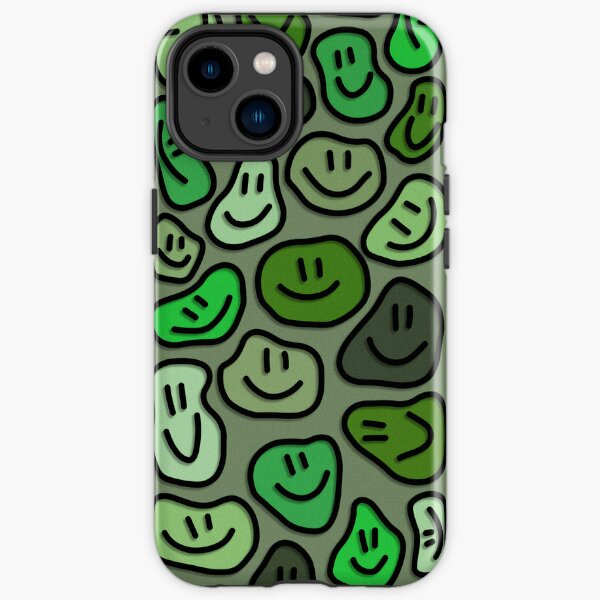 Green Distorted Smiley Faces iPhone Case