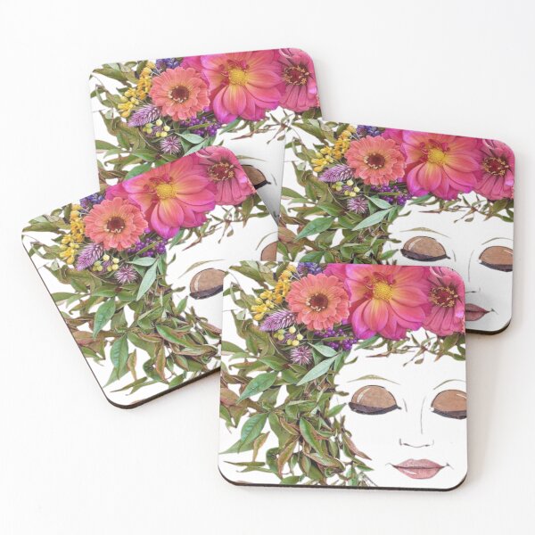 Item preview, Plant Head Woman Art | Woman with plants on her head poster | Flower Woman Art | Woman with flower head | Artistic woman line drawing designed and sold by Artistedesign.