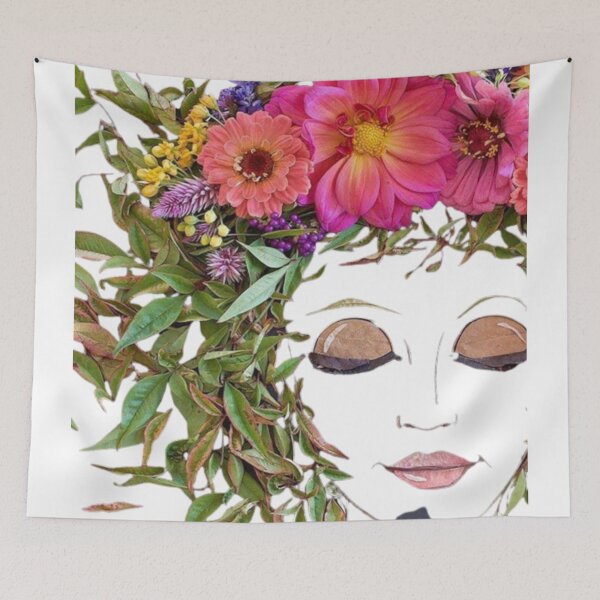 Item preview, Plant Head Woman Art | Woman with plants on her head poster | Flower Woman Art | Woman with flower head | Artistic woman line drawing designed and sold by Artistedesign.