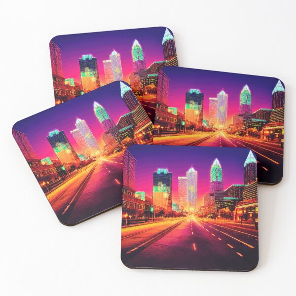 Item preview, Atlanta Neon Vaporwave designed and sold by ComicsFactory.