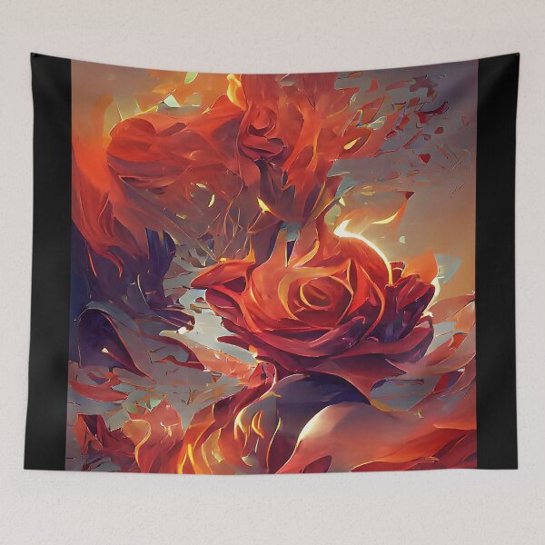 Item preview, Red Rose on Fire Flame designed and sold by deniselynnimage.
