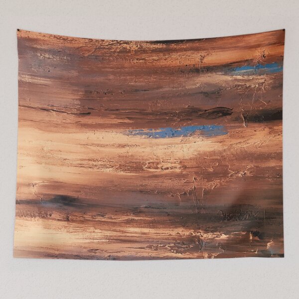 Item preview, Caramel Latte-Colored Abstract Fudge Streaks Watercolor Painting designed and sold by DEC02.