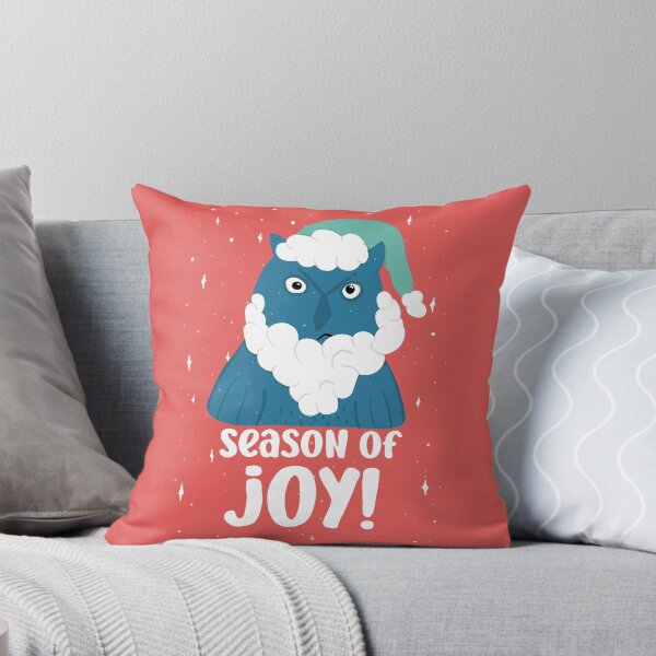 Season of Joy (Grumpy Santa) -  Owls Greetings collection - RBG Throw Pillow