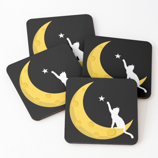 Item preview, Cat & Crescent Moon & Star designed and sold by MagiqueStickers ⭐⭐⭐⭐⭐.
