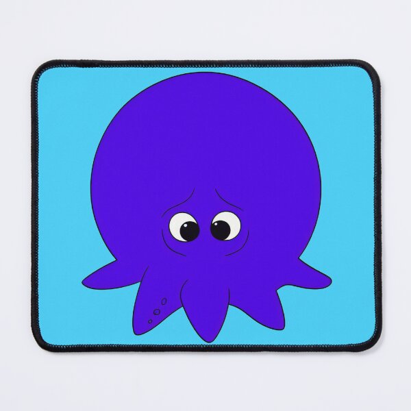 Item preview, A very sad purple cartoonish round octopus designed and sold by BrachiaST.