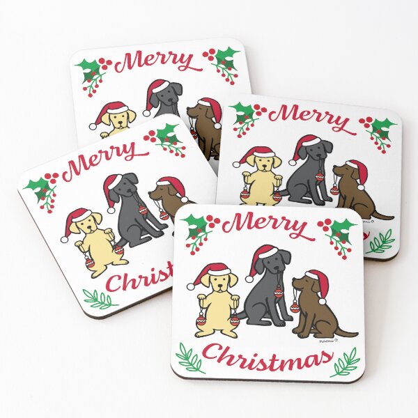 Item preview, Three Labradors and Christmas Ornaments designed and sold by HappyLabradors.