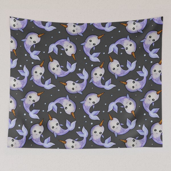 Item preview, Watercolor Narwhal with Bubbles designed and sold by kmstudio.