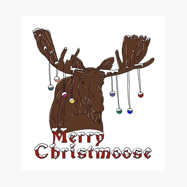 Item preview, Merry Christmas Moose designed and sold by HRSCreates.