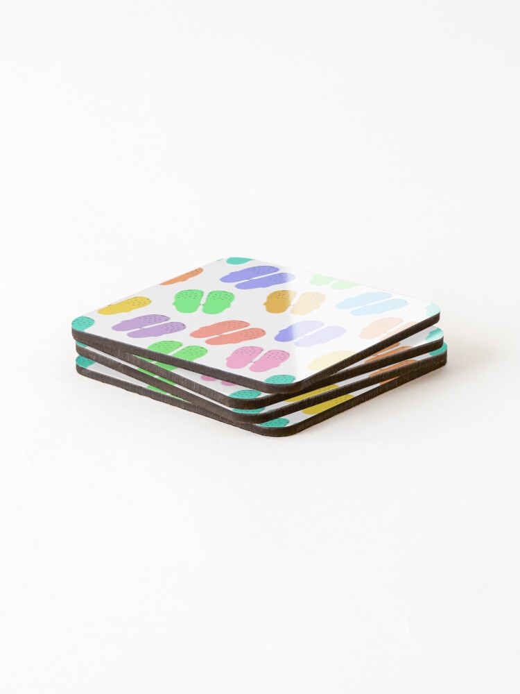 Thumbnail 4 of 5, Coasters (Set of 4), Colorful Crocs inspired pattern  designed and sold by samejane.