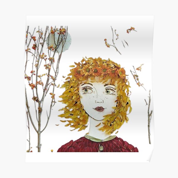 Plant Head Woman Art Woman With Plants On Her Head Poster Flower   Poster,504x498,f8f8f8 Pad,600x600,f8f8f8.u1 