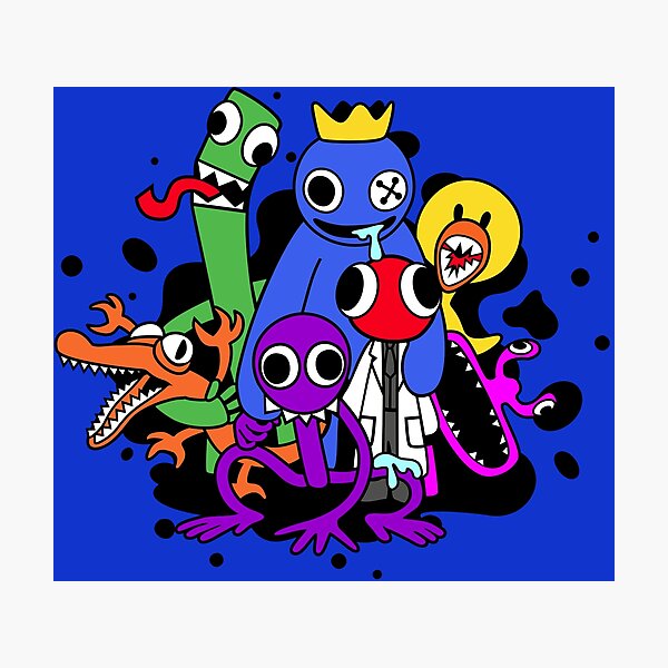 Rainbow Friends PNG, Blue Red Orange Green PNG