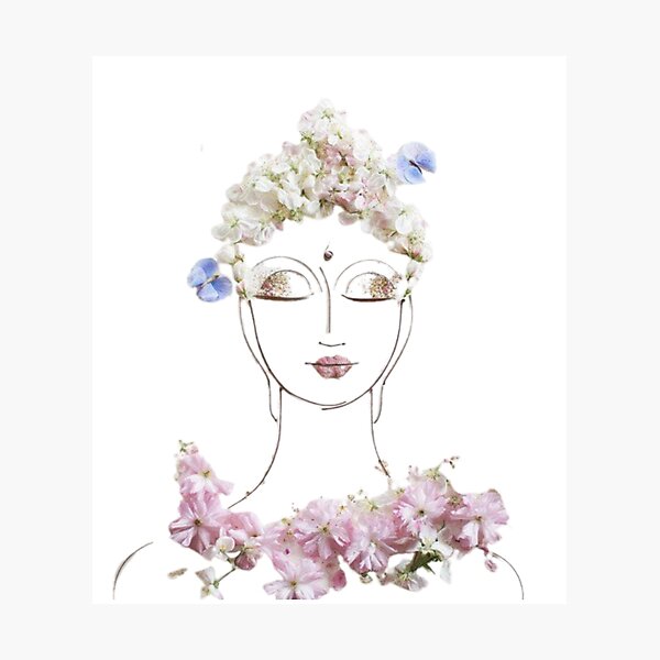 "Plant Head Woman Art Woman with plants on her head poster Flower Woman Art Woman with