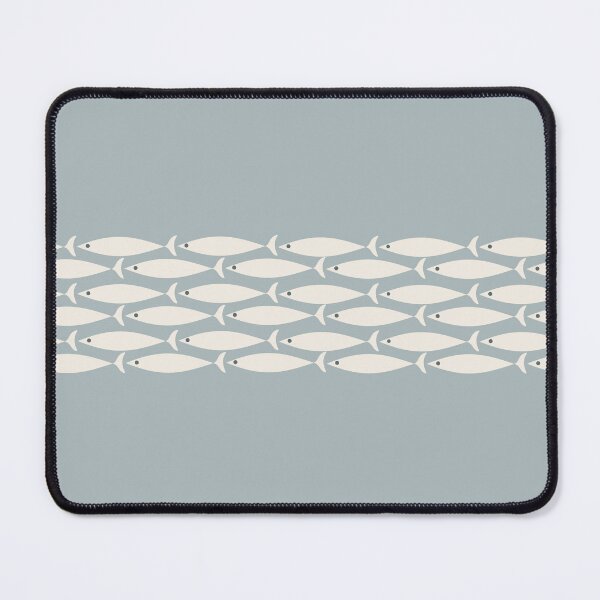 Item preview, Fish Stripe 6 - Minimalist Mid Century Modern Pattern in Light Blue-Grey and Cream designed and sold by kierkegaard.