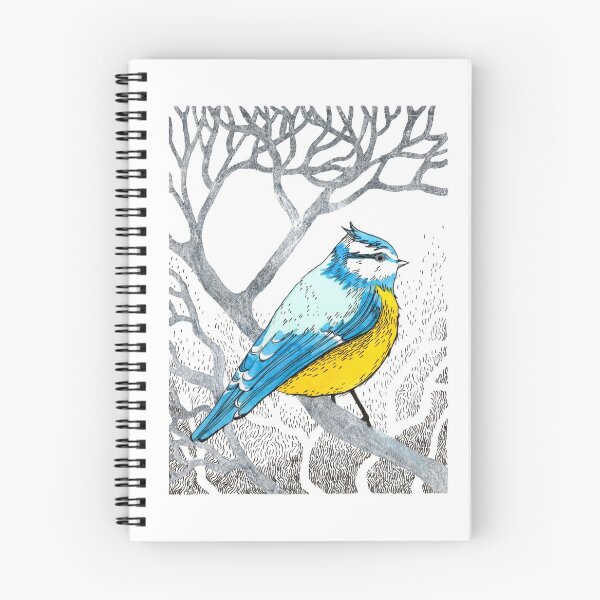 Item preview, Bluetit, forest bird, watercolor & ink sketch designed and sold by ptitsa-tsatsa.