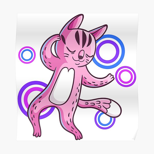 "Disco Cat 3" Poster for Sale by Mashikomo Redbubble