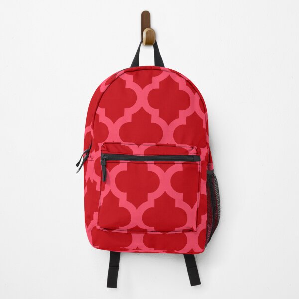 Item preview, Moroccan Quatrefoil Lattice Pattern Red and Pink 383 designed and sold by tonymagnerart.