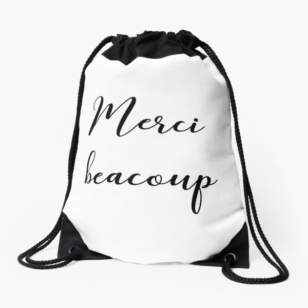 Merci beacoup Drawstring Bag
