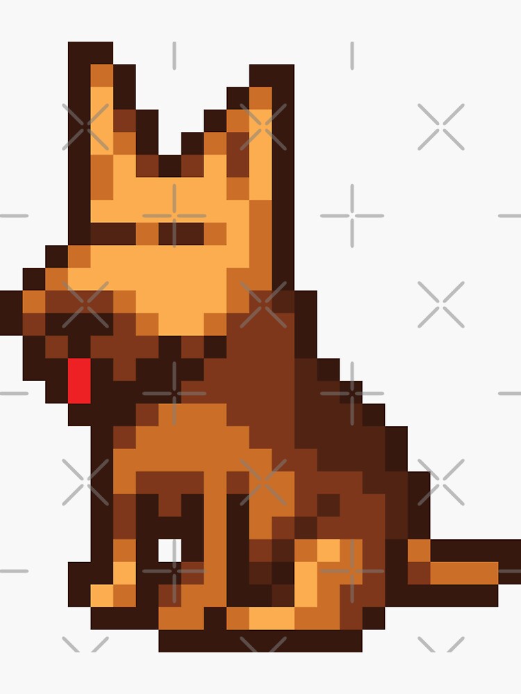 " Stardew Valley Dog Sitting lick" Sticker for Sale by aiya-pixels