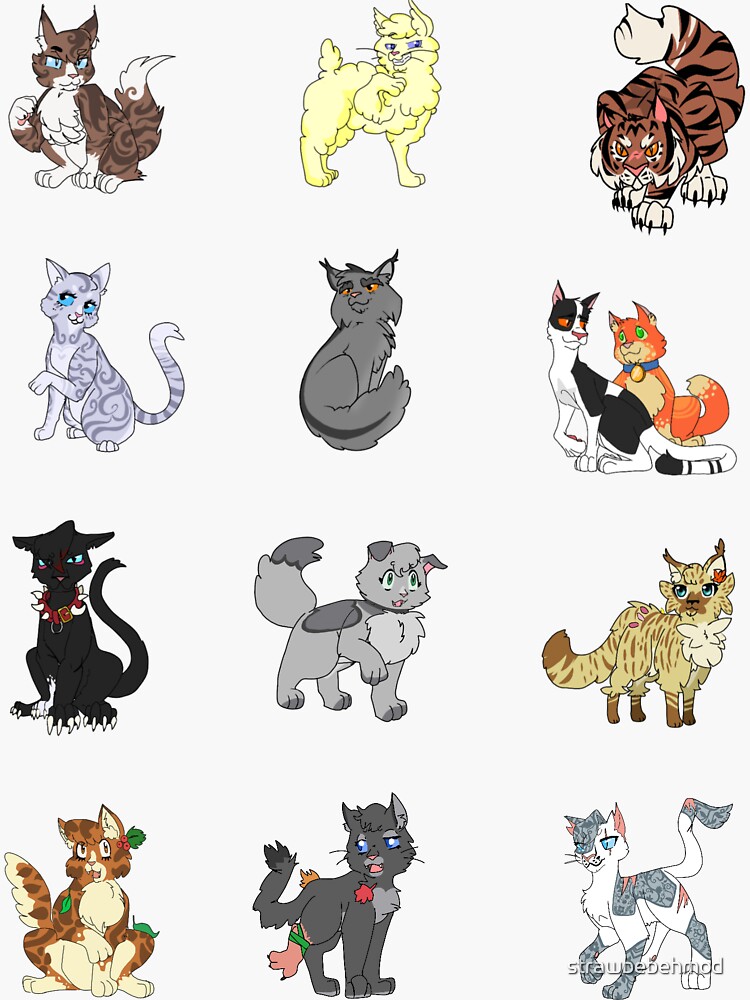 Warrior cats pattern 2 Sticker for Sale by strawbebehmod