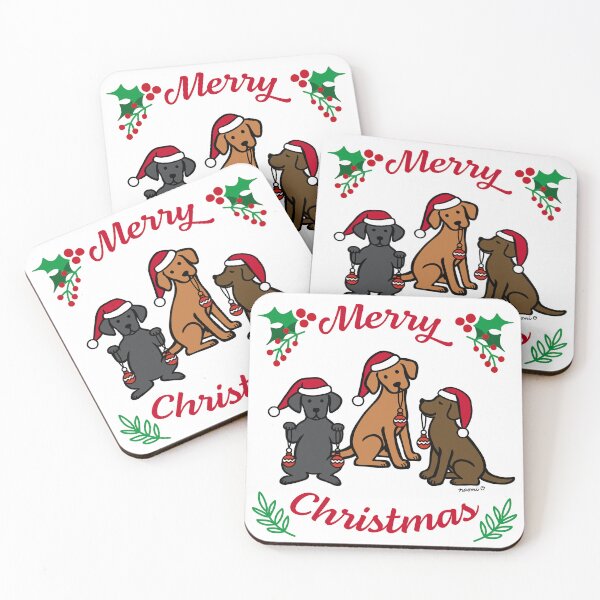 Item preview, Three Labradors and Christmas Ornaments B designed and sold by HappyLabradors.