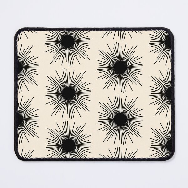 Item preview, Midcentury Modern Minimalist Sun Pattern 3 in Black and Almond Cream designed and sold by kierkegaard.