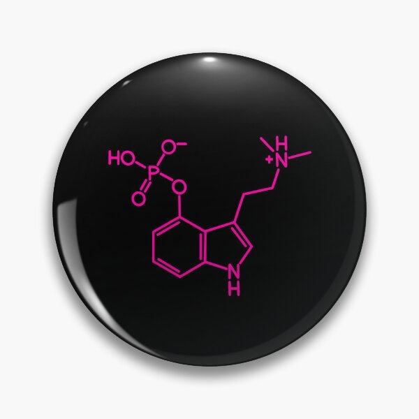Item preview, Hot pink psilocybin molecule on black designed and sold by saint-shores.