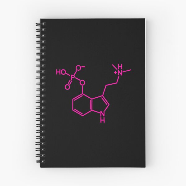 Item preview, Hot pink psilocybin molecule on black designed and sold by saint-shores.
