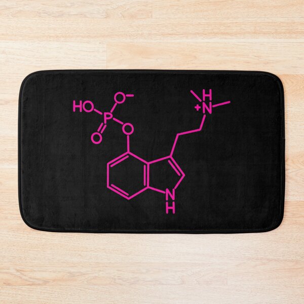Item preview, Hot pink psilocybin molecule on black designed and sold by saint-shores.