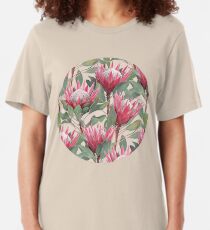 Painted King Proteas on Cream Slim Fit T-Shirt