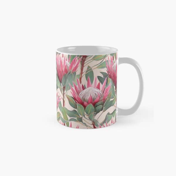 Painted King Proteas on Cream Classic Mug