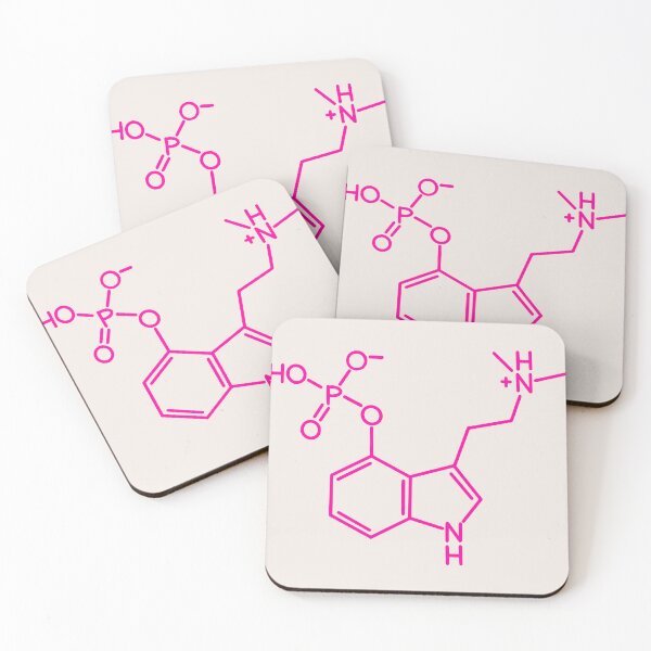 Item preview, Hot pink psilocybin molecule on neutral designed and sold by saint-shores.