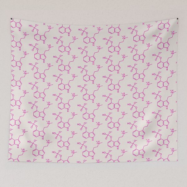 Item preview, Hot pink psilocybin molecule on neutral designed and sold by saint-shores.