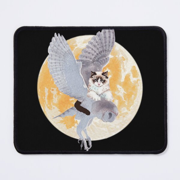 Item preview, A CAT AND AN OWL, FULL MOON FLIGHT designed and sold by FlutteringWings.