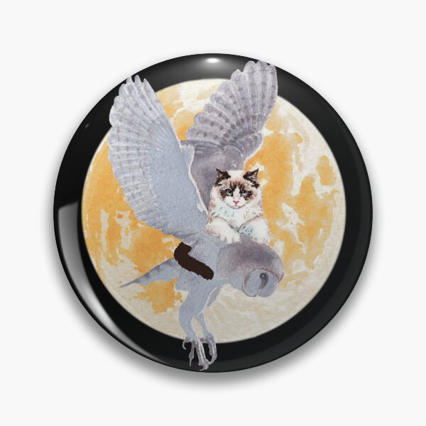 Item preview, A CAT AND AN OWL, FULL MOON FLIGHT designed and sold by FlutteringWings.