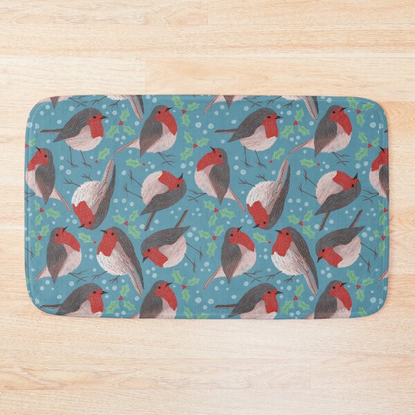 Item preview, Robins-Christmas-blue-winter designed and sold by Kimmygowland.