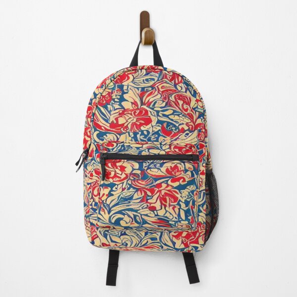 Item preview, Abstract Red and Blue Floral designed and sold by calibrit.