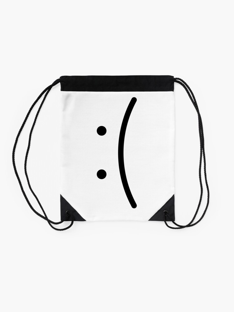 "Sad face, emojis, emoji face, emoji, emoji sad face" Drawstring Bag