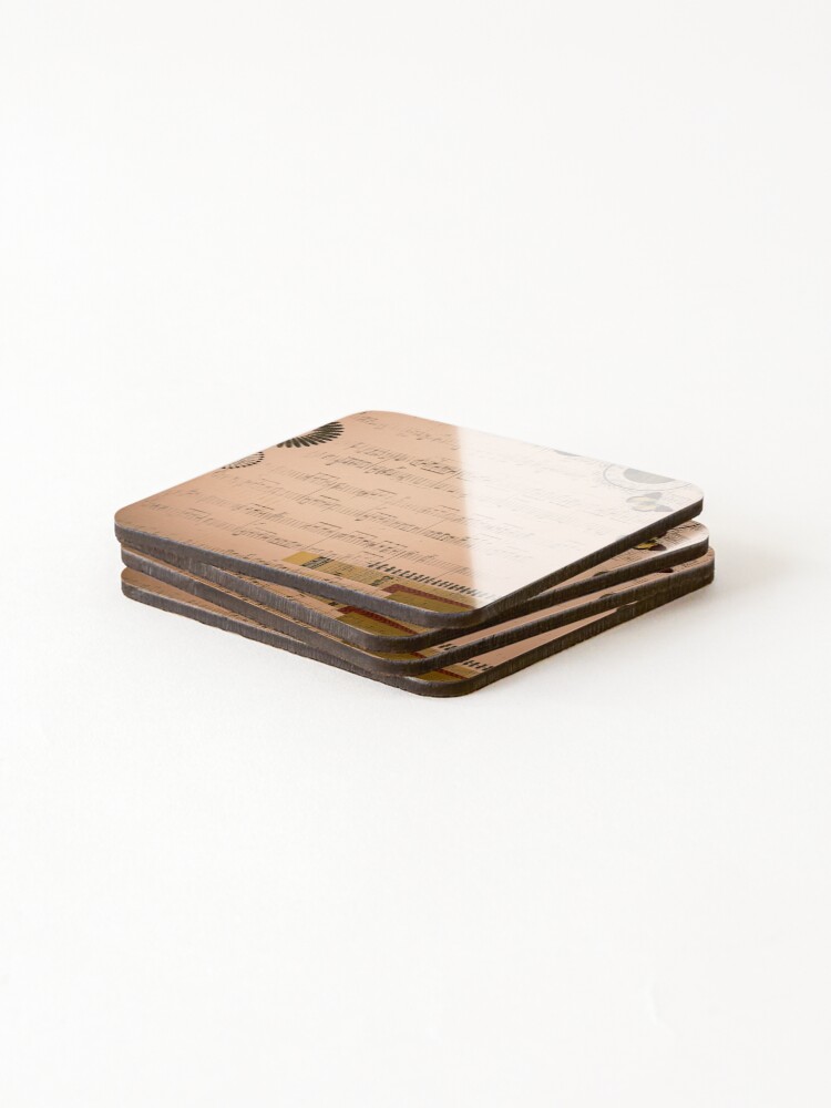 Thumbnail 4 of 5, Coasters (Set of 4), Musical notes script designed and sold by Russell102.