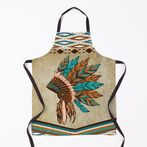 Artikelvorschau, Kopfschmuck-Design der amerikanischen Ureinwohner in Türkis, Blau und Braun entworfen und verkauft von handsoftime2020.