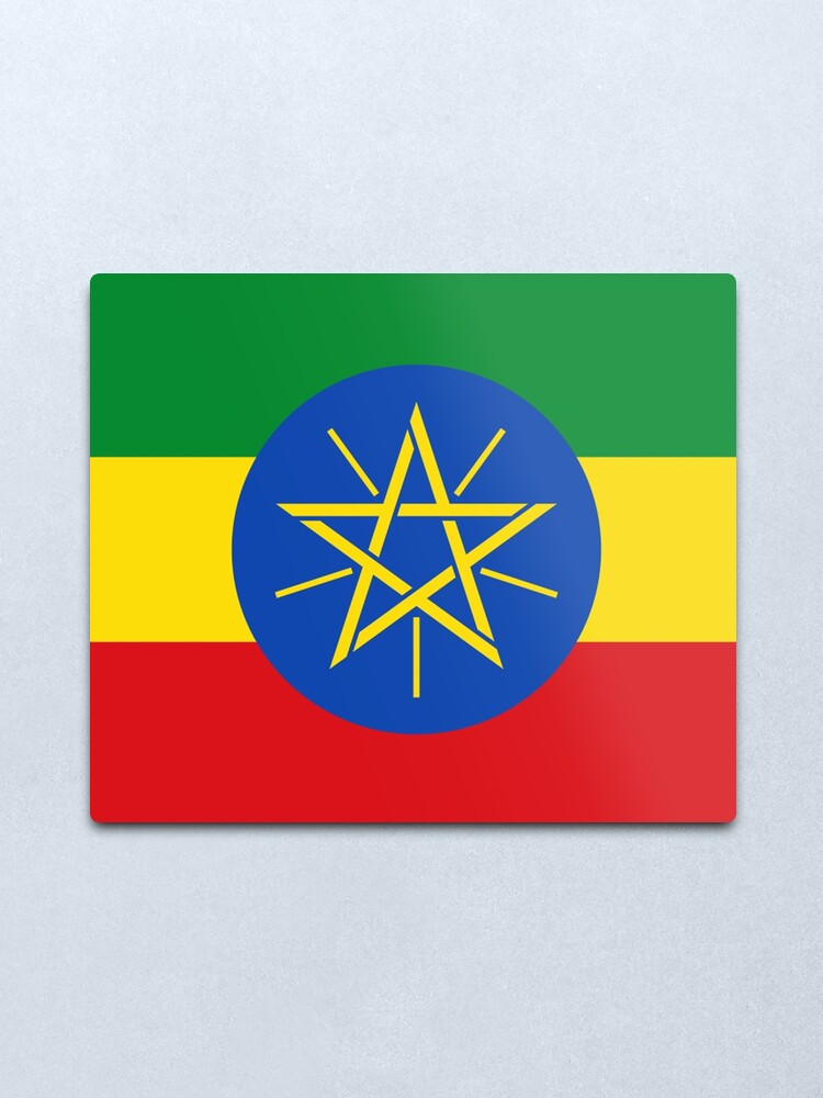 Alternate view of Ethiopia Flag - Ethiopian Sticker Metal Print
